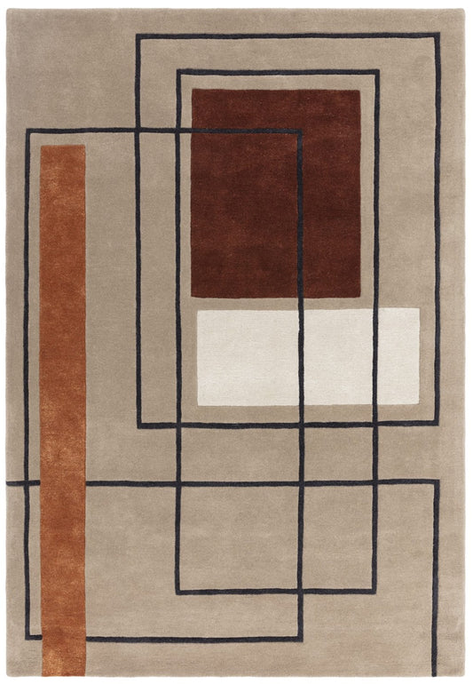 Reef RF20 Outline Terracotta Rug - Love-Rugs