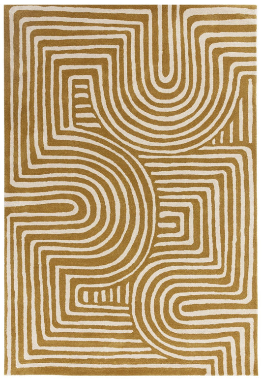 Reef RF28 Curve Ochre Rug - Love-Rugs