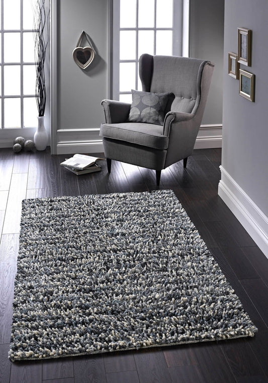 Rocks Shaggy Grey Rug - Love-Rugs alternate image