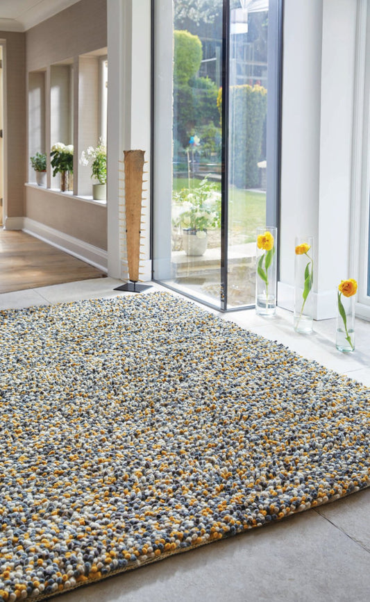 Rocks Shaggy Ochre Rug - Love-Rugs alternate image