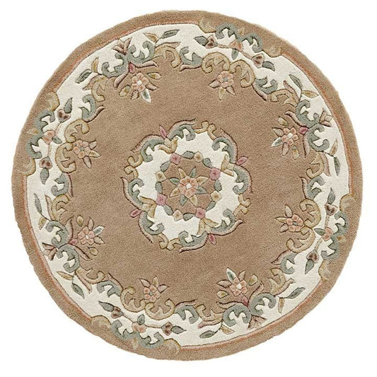 Royal Beige Circle Round Rug - Love-Rugs