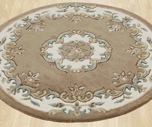 Royal Beige Circle Round Rug - Love-Rugs alternate image