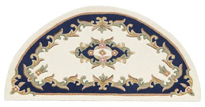 Royal Cream Blue Half Circle Half-Moon Rug - Love-Rugs