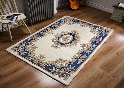 Royal Cream Blue Rug - Love-Rugs