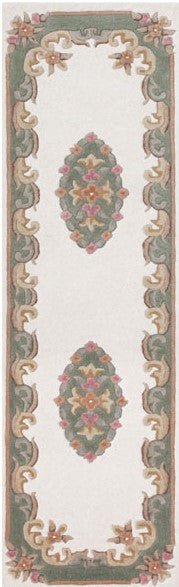 Royal Cream Green Runner Rug - Love-Rugs