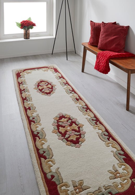 Royal Cream Red Runner Rug - Love-Rugs