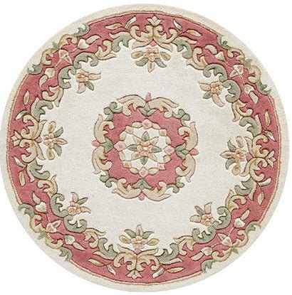 Royal Cream Rose Circle Round Rug - Love-Rugs