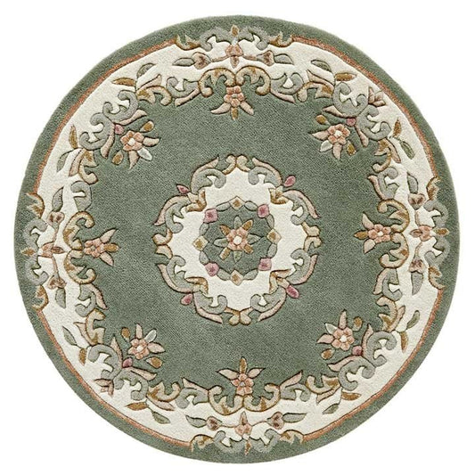 Royal Green Circle Round Rug - Love-Rugs