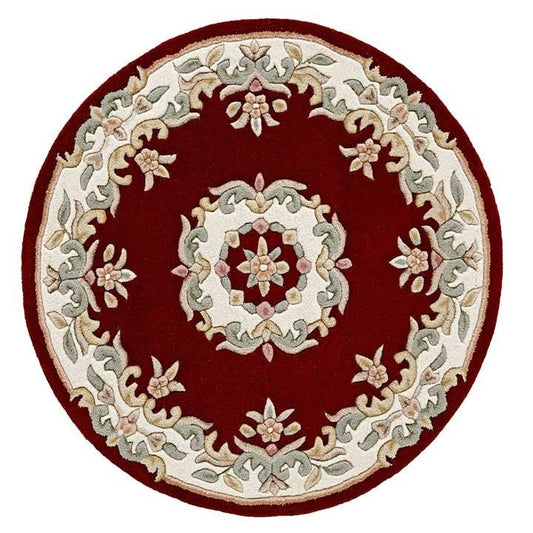 Royal Red Circle Round Rug - Love-Rugs