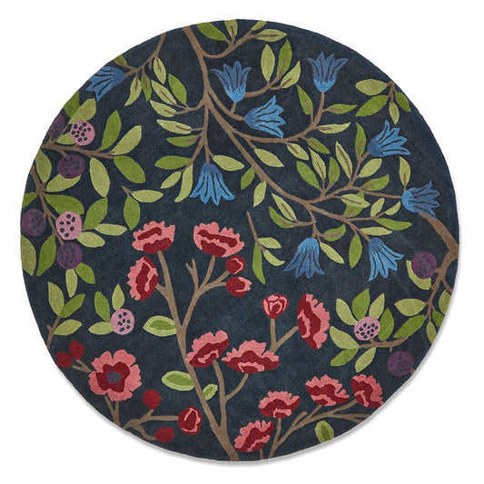 Sanderson Foraging Indigo 146618 Round Rug - Love-Rugs