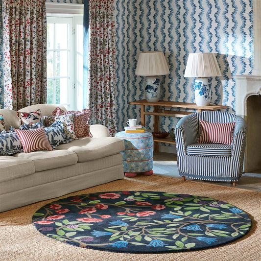 Sanderson Foraging Indigo 146618 Round Rug - Love-Rugs alternate image