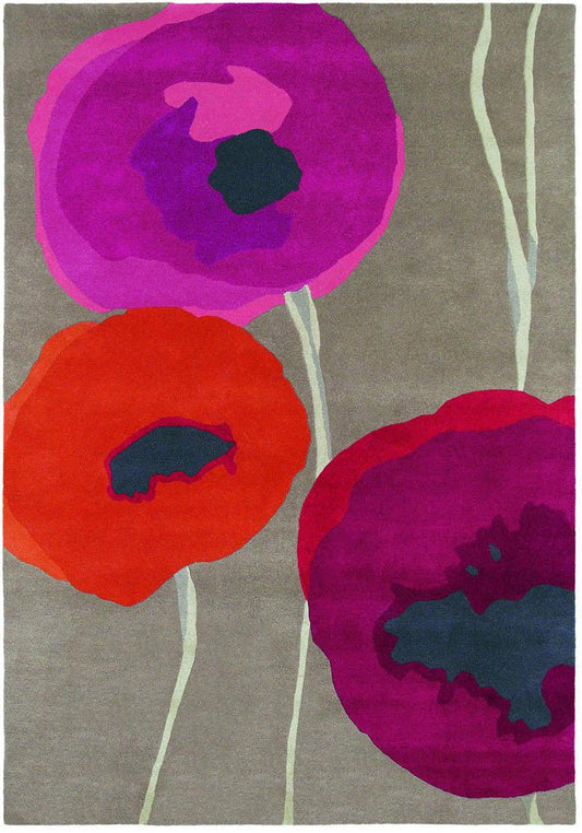 Sanderson Poppies Red/Orange 45700 Rug - Love-Rugs