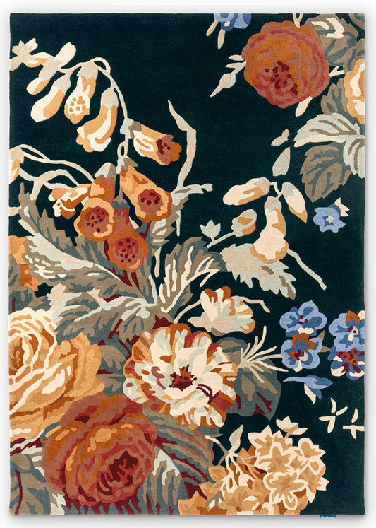 Sanderson Stapleton Park Navy Burnt Orange 45318 Rug - Love-Rugs