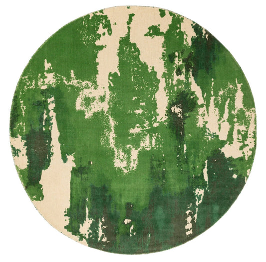 Saturn Green Circle Round Rug - Love-Rugs