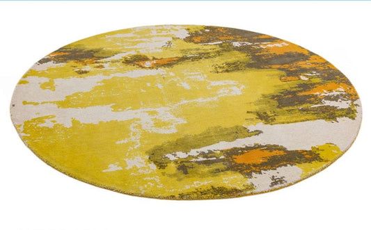 Saturn Yellow Circle Round Rug - Love-Rugs alternate image