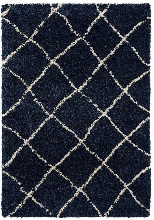 Scandi Berber G257 Navy/Cream Rug - Love-Rugs