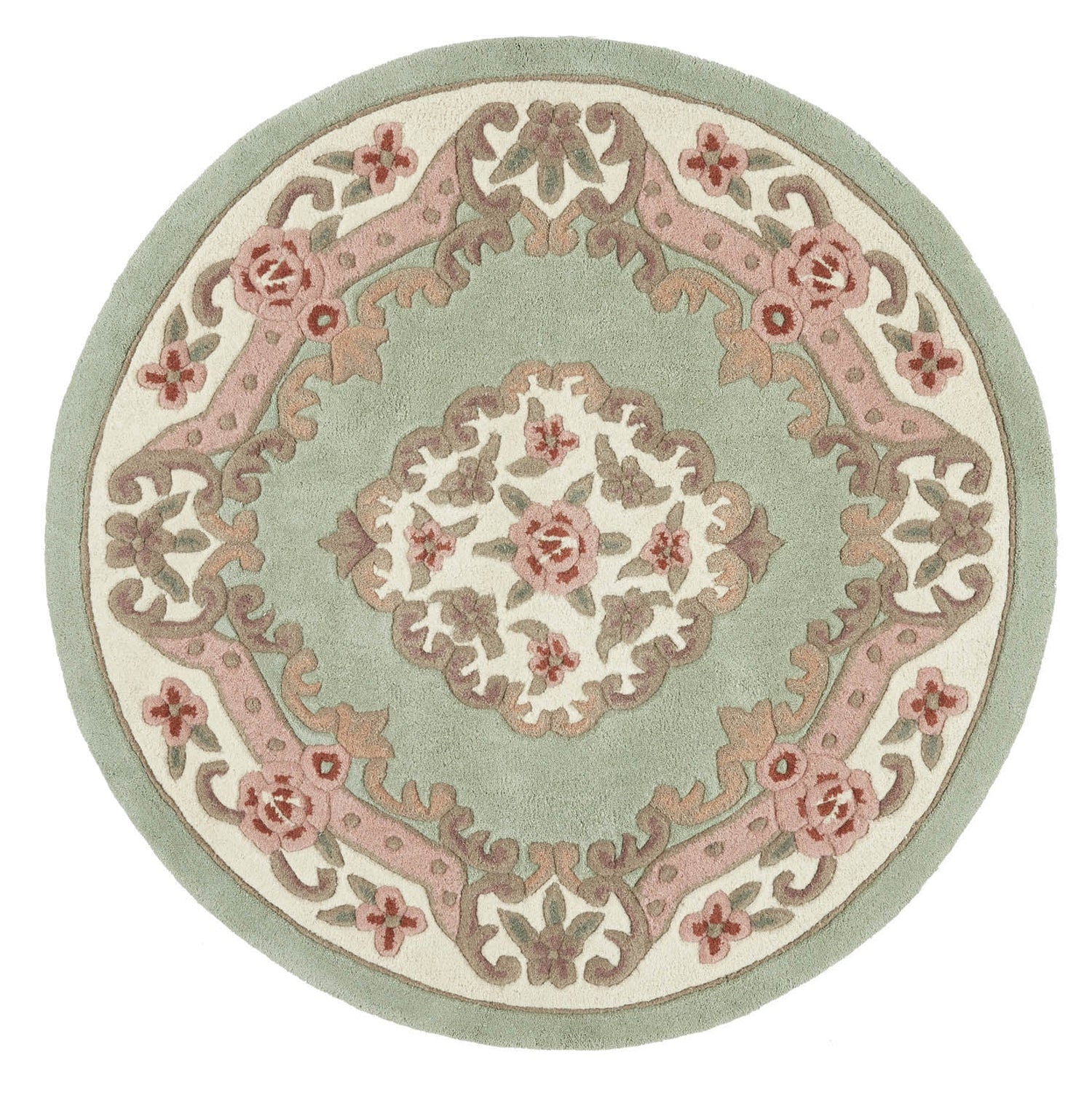 Round Are Rug Green Shensi Green Round Rug – Love-Rugs