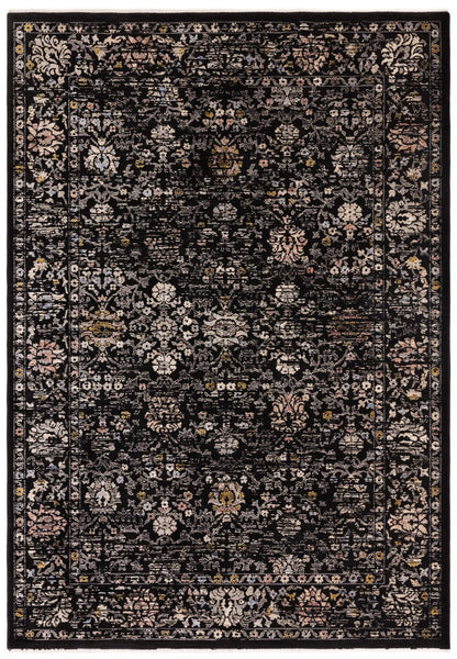 Terrug Vintage Teppich 57 Schwarz – Area Rug Im Vintage-Look, Ideal Für Wohnzimmer Oder Schlafzimmer