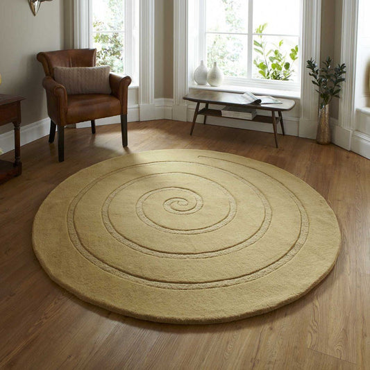 Spiral Gold Round Rug - Love-Rugs alternate image