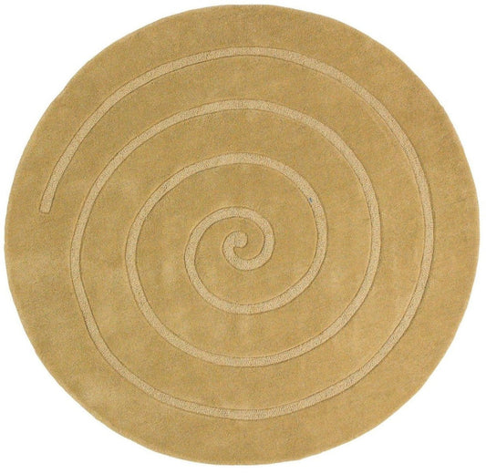 Spiral Gold Round Rug - Love-Rugs