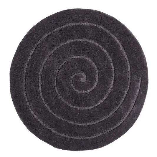 Spiral Grey Round Rug - Love-Rugs