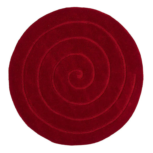 Spiral Red Round Rug - Love-Rugs alternate image