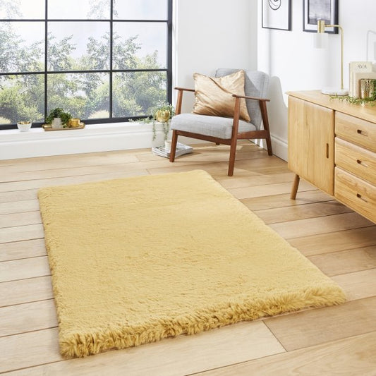Super Teddy Mustard Rug - Love-Rugs