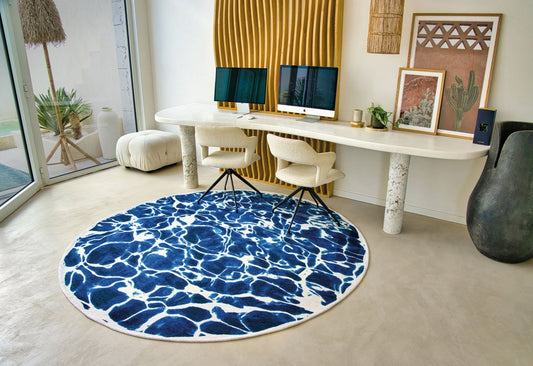 Louis De Poortere Meditation Swim Surf 9351 Round Rug - Love-Rugs