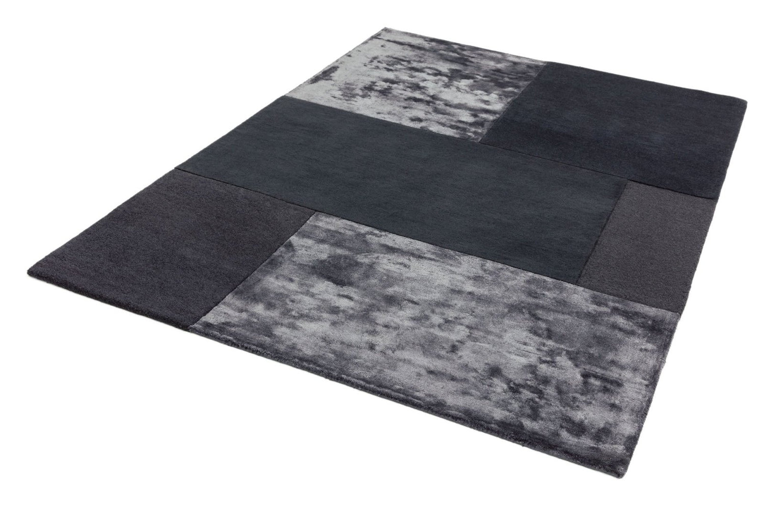 Tonal Patchwork Rug Tate Tonal Textures Charcoal Rug – Love-Rugs