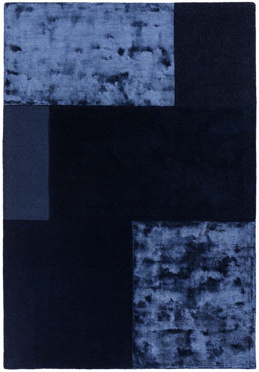 Tate Tonal Textures Navy Blue Rug - Love-Rugs