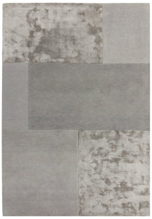 Tate Tonal Textures Silver Rug - Love-Rugs