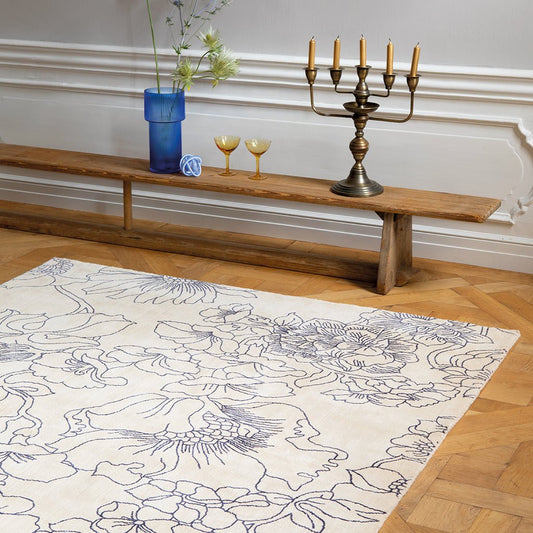 Ted Baker Linear Floral Blue 162508 - Love-Rugs alternate image
