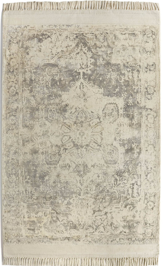 Vintage Fringe Mocha Oyster Rug - Love-Rugs