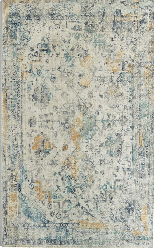 Vogue Blue Ochre Rug - Love-Rugs
