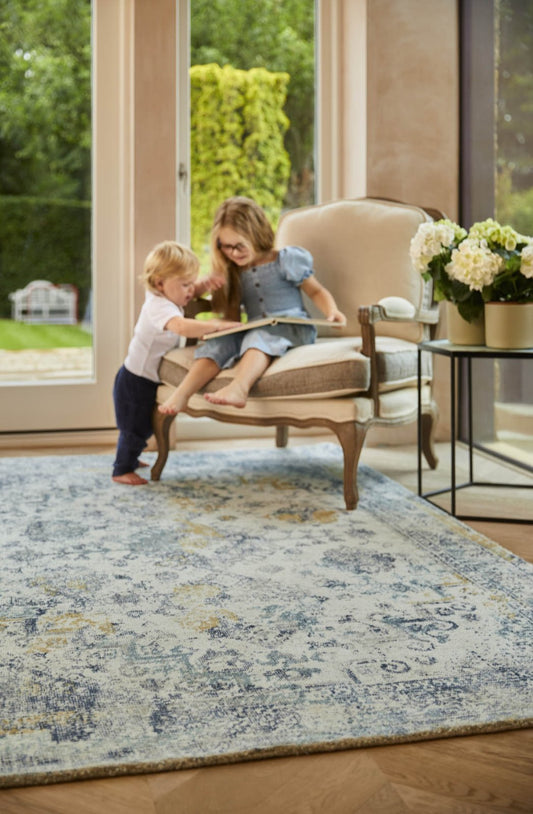 Vogue Blue Ochre Rug - Love-Rugs alternate image