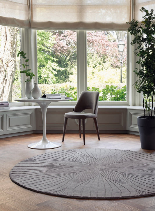 Wedgwood Folia 38305 Grey Round Rug - Love-Rugs