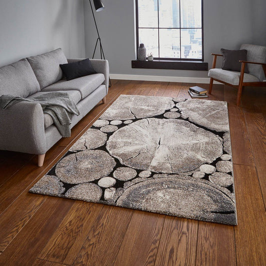Woodland 6318 - Beige / Black Rug - Love-Rugs
