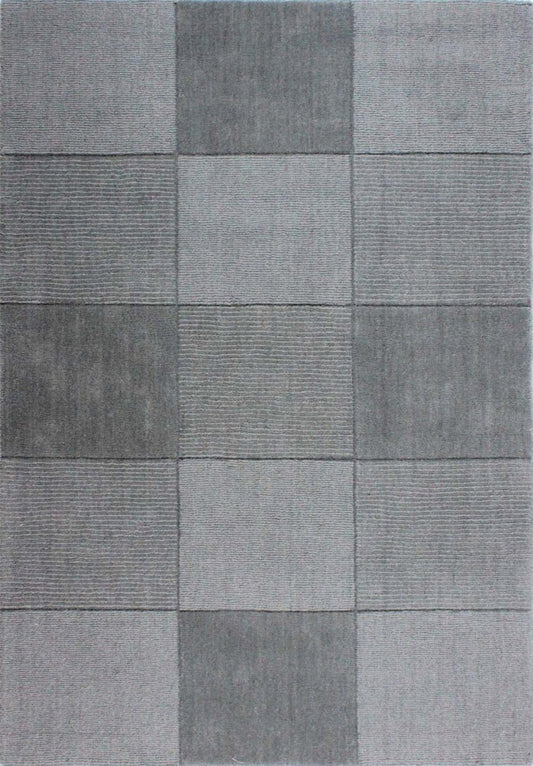Wool Squares Light Grey Rug - Love-Rugs