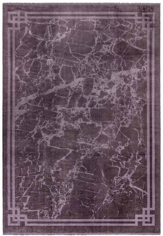 Zehraya ZE01 Purple Border Rug - Love-Rugs